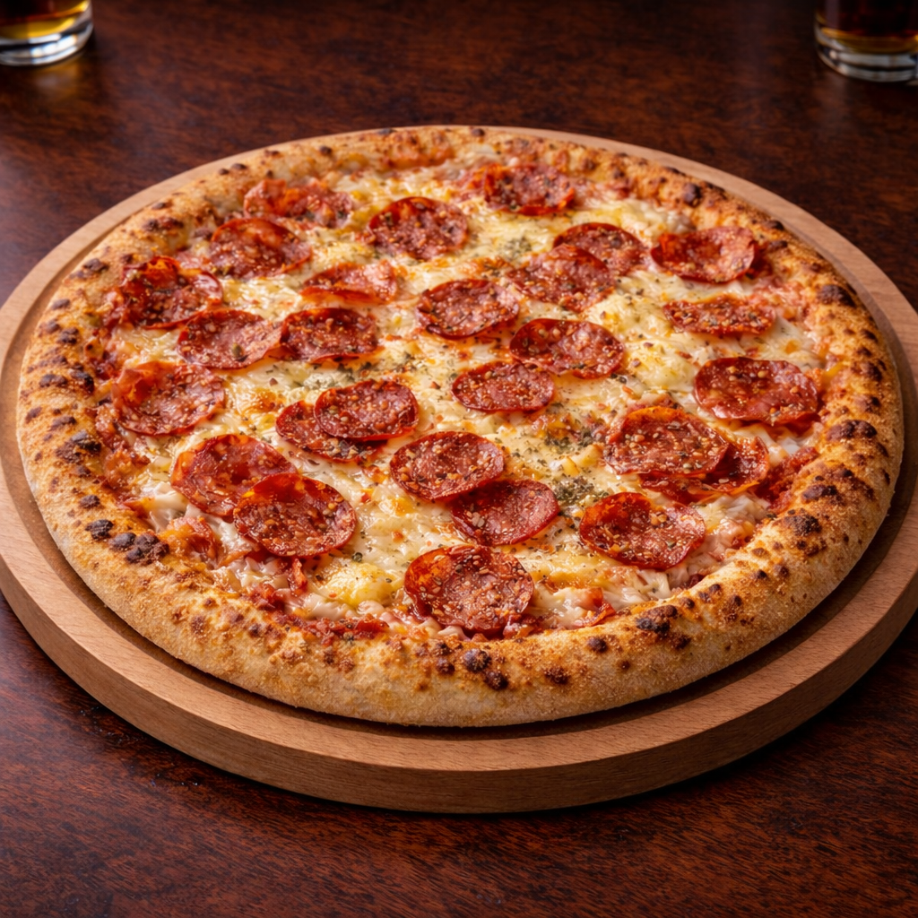 Піца Пепероні Леопардо з хрусткими бортиками на неаполітанському тісті