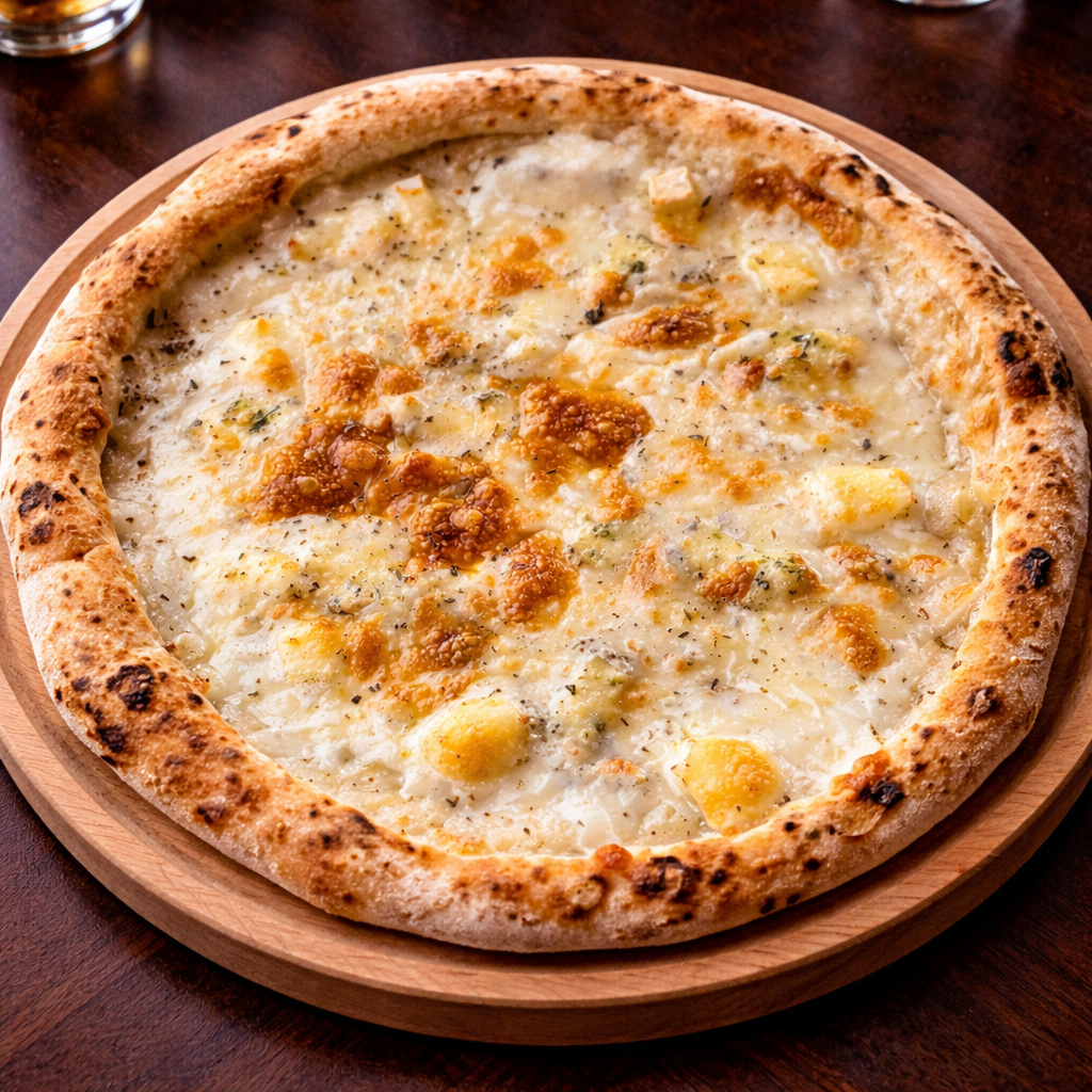 Трюфельна піца з сиром Брі та Дорблю на неаполітанському тісті